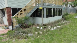 Garden under deck before