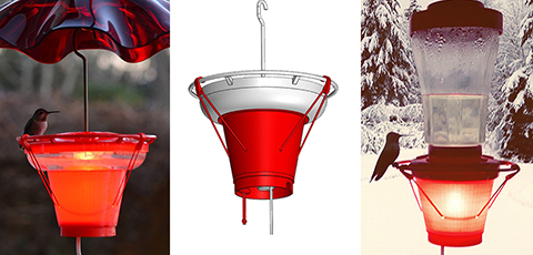 Hummingbird feeder heater