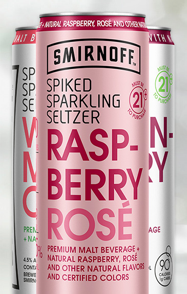 smirnoff hard seltzer-raspberry rose seltzer-vodka seltzer-spiked lemonades